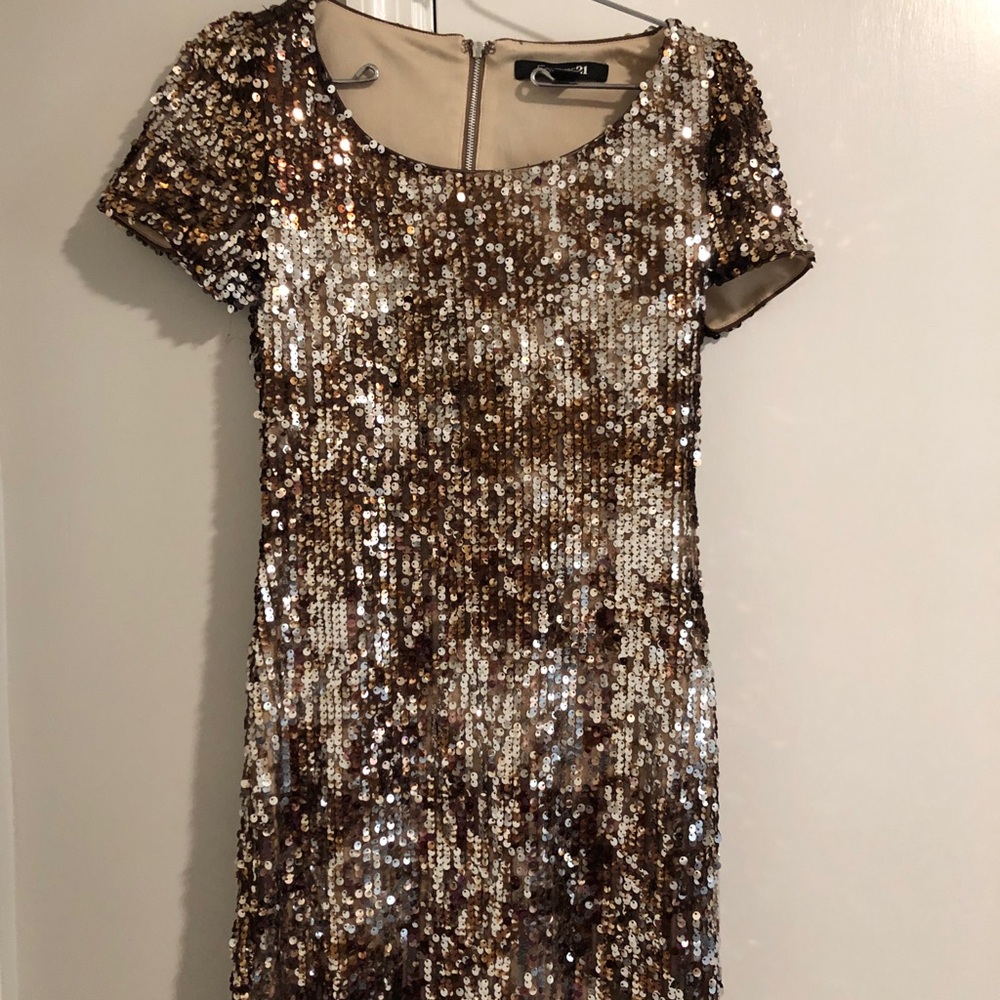 Forever 21 Gold and Silver Sequin Mini Dress